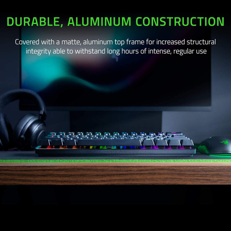 کیبورد گیمینگ ریزر مدل Huntsman Mini، سوییچ مکانیکال Optical بنفش، Tenkeyless