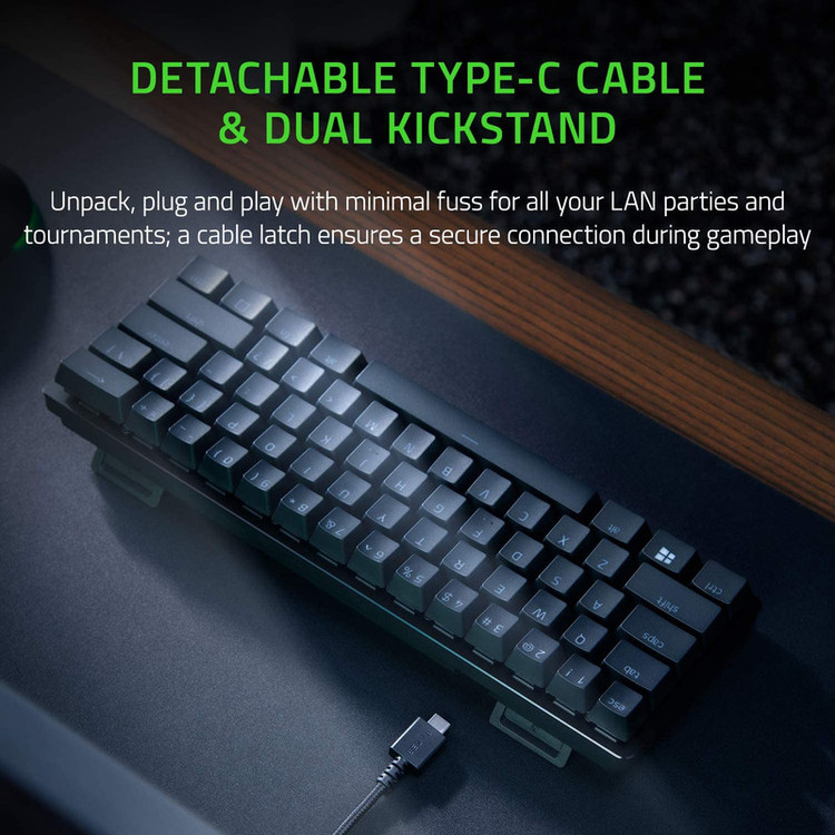 کیبورد گیمینگ ریزر مدل Huntsman Mini، سوییچ مکانیکال Optical بنفش، Tenkeyless