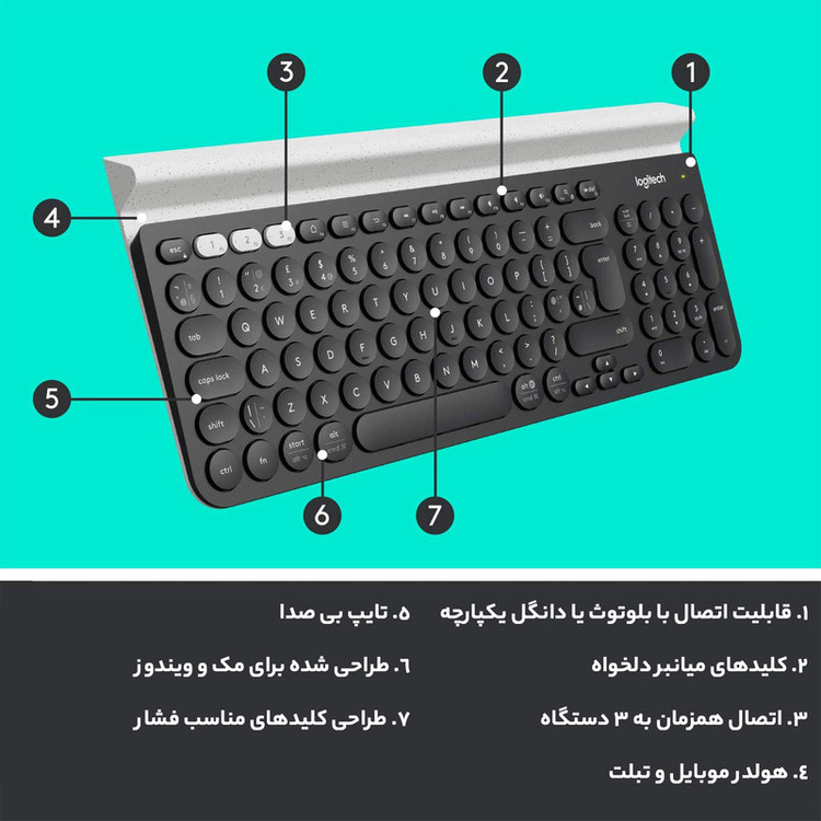 کیبورد بی سیم لاجیتک مدل K780 MULTI-DEVICE
